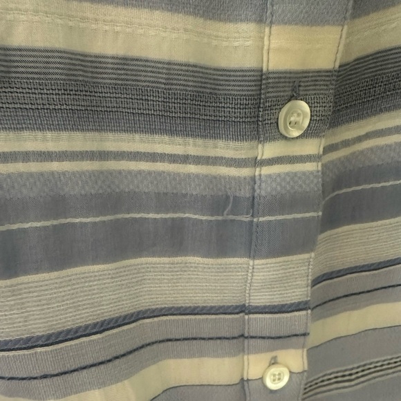 J. McLaughlin Womens Blue White Stripe Long Sleeve Button Down Blouse Sz M - Picture 5 of 5